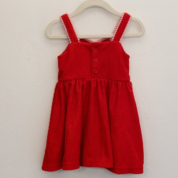 Baby Starters Red Corduroy Heart Dress 12M Valentine's Day Toddler Outfit - Picture 2 of 3